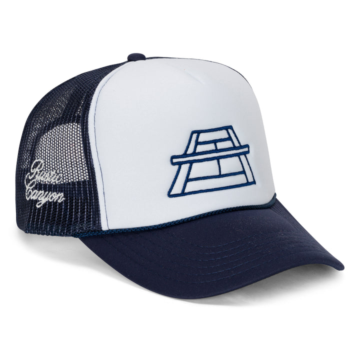 Navy Tennis Court Foam Snapback Trucker Hat